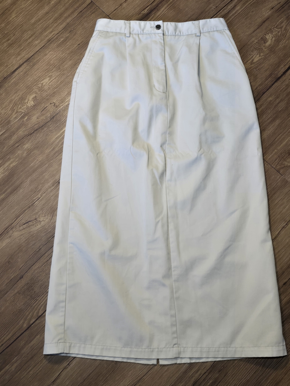 Vintage L.L. Bean Classic High-Waist Khaki Midi Pencil Skirt Clean Girl Academia